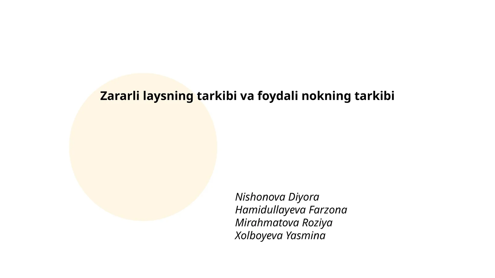 Zararli laysning tarkibi va foydali nokning tarkibi