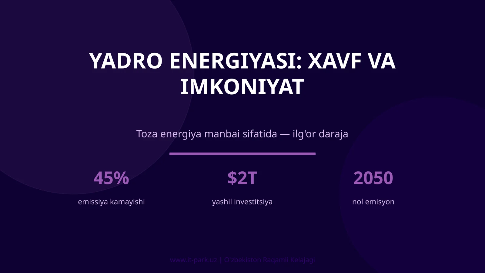 YADRO ENERGIYASI: XAVF VA IMKONIYAT