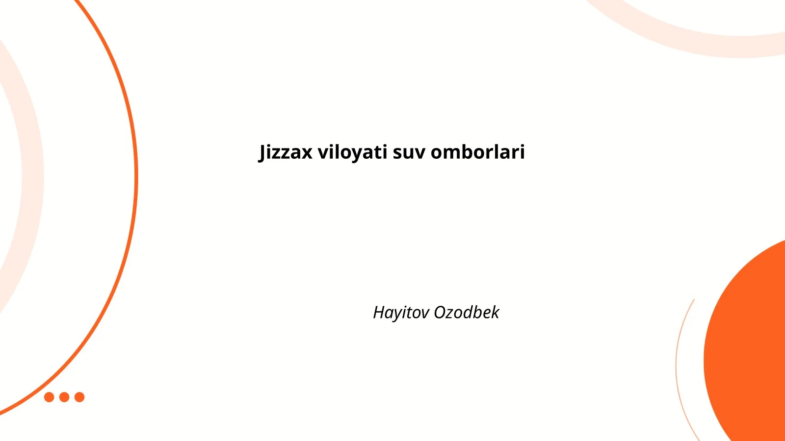 Jizzax viloyati suv omborlari