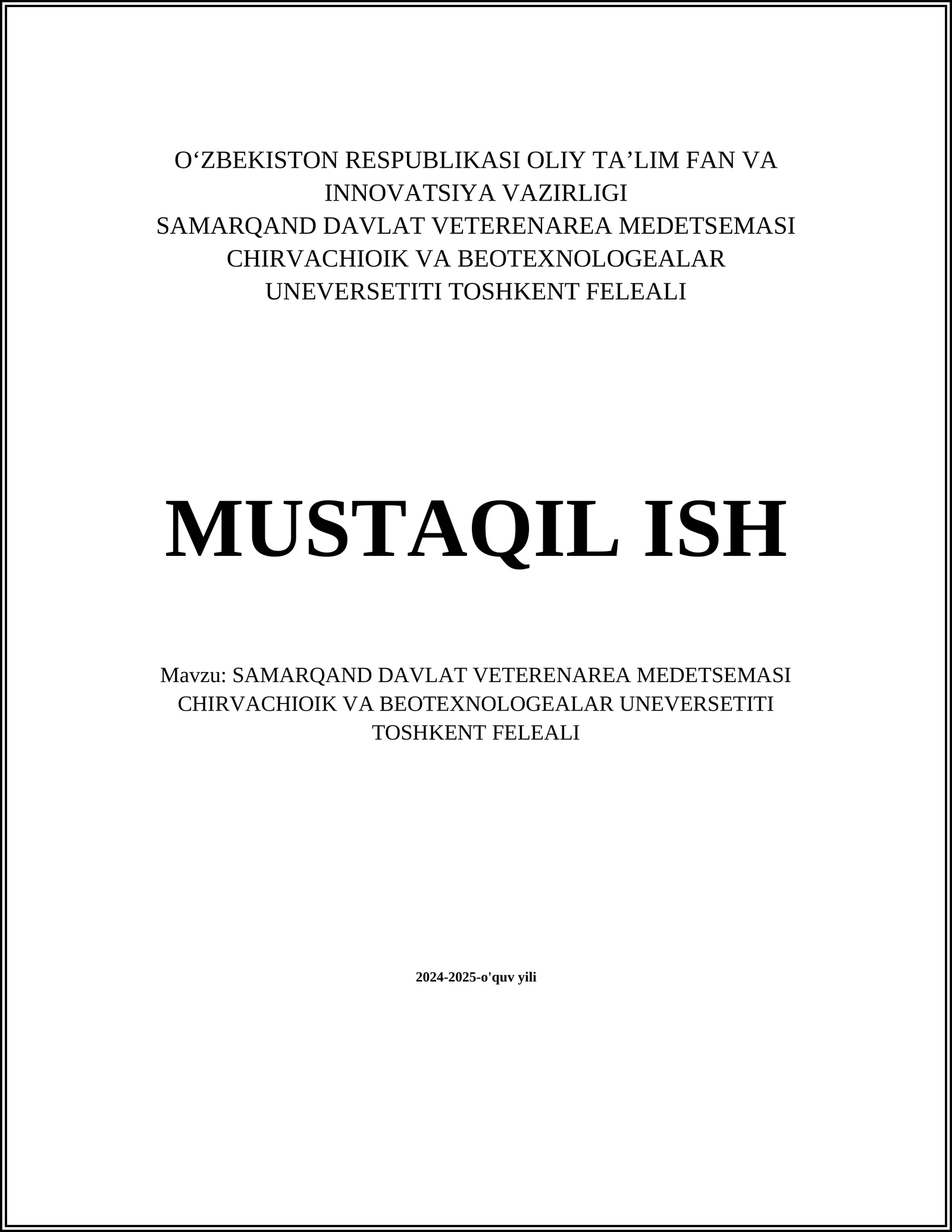 Veterinariya parazitologiyasi
