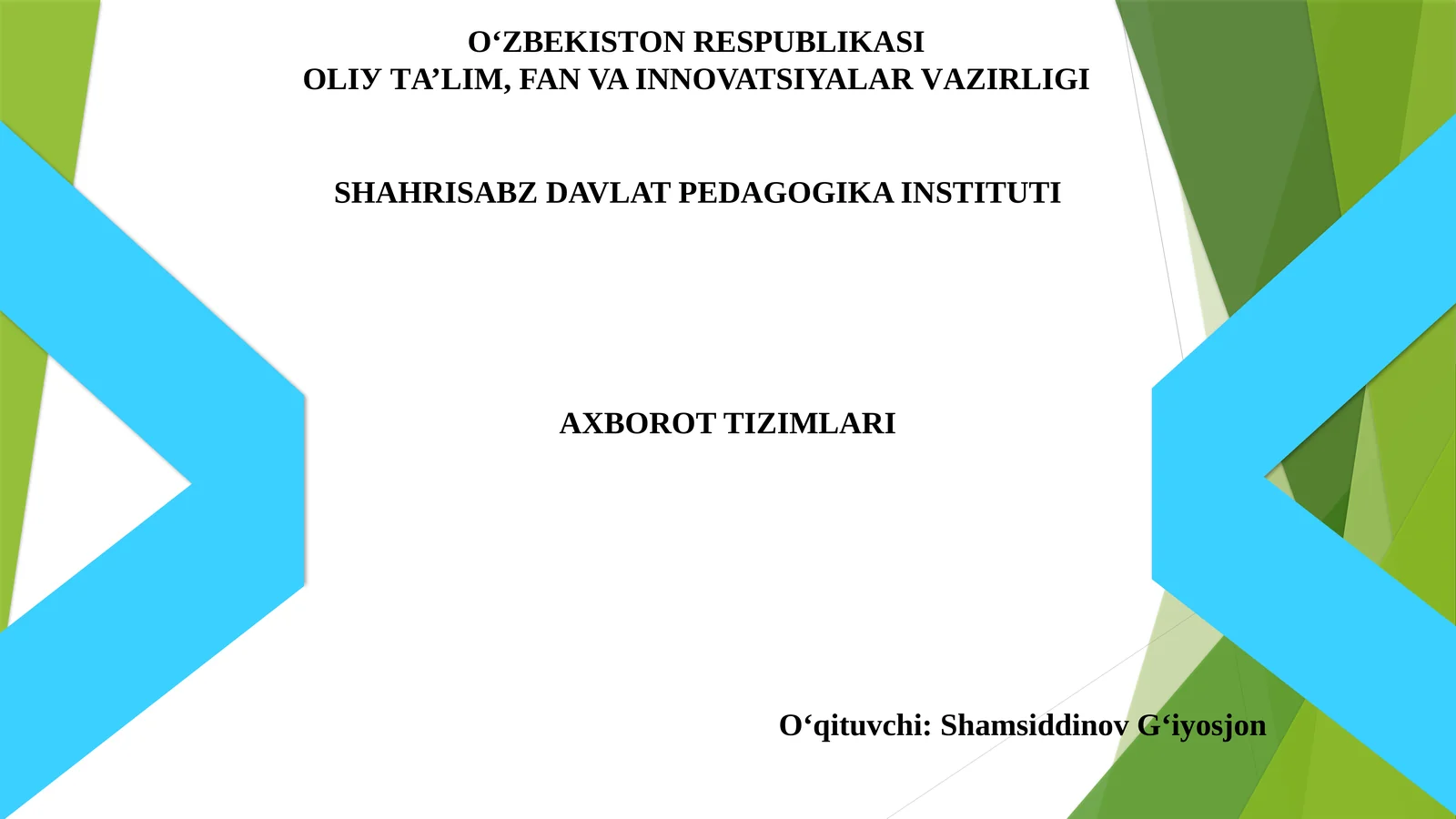 AXBOROTTIZIMLARI