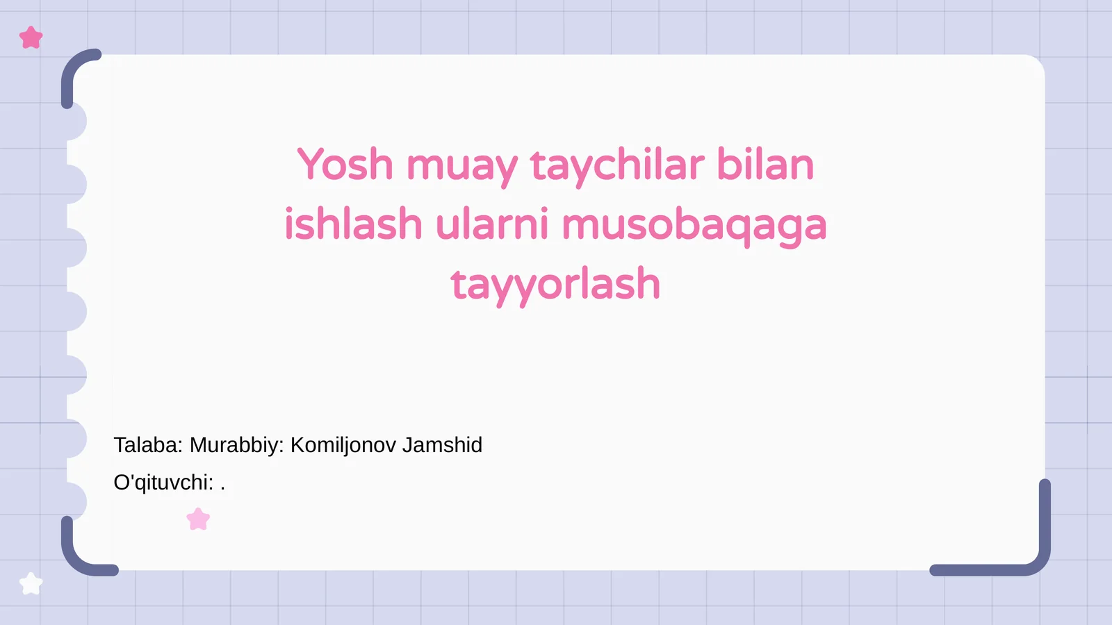 Yosh muay taychilar uchun mashg'ulot asoslari