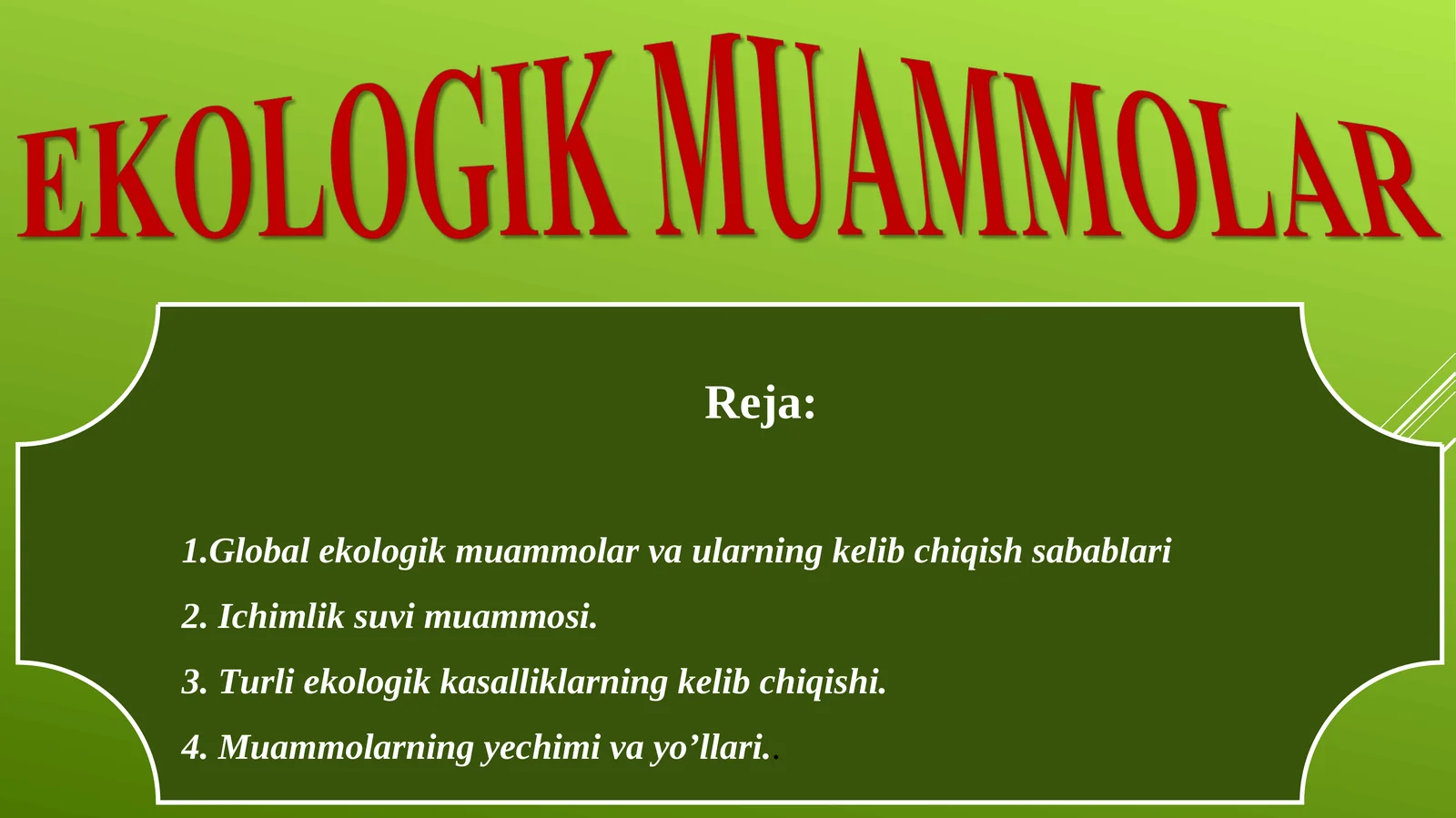 Global ekologik muammolar