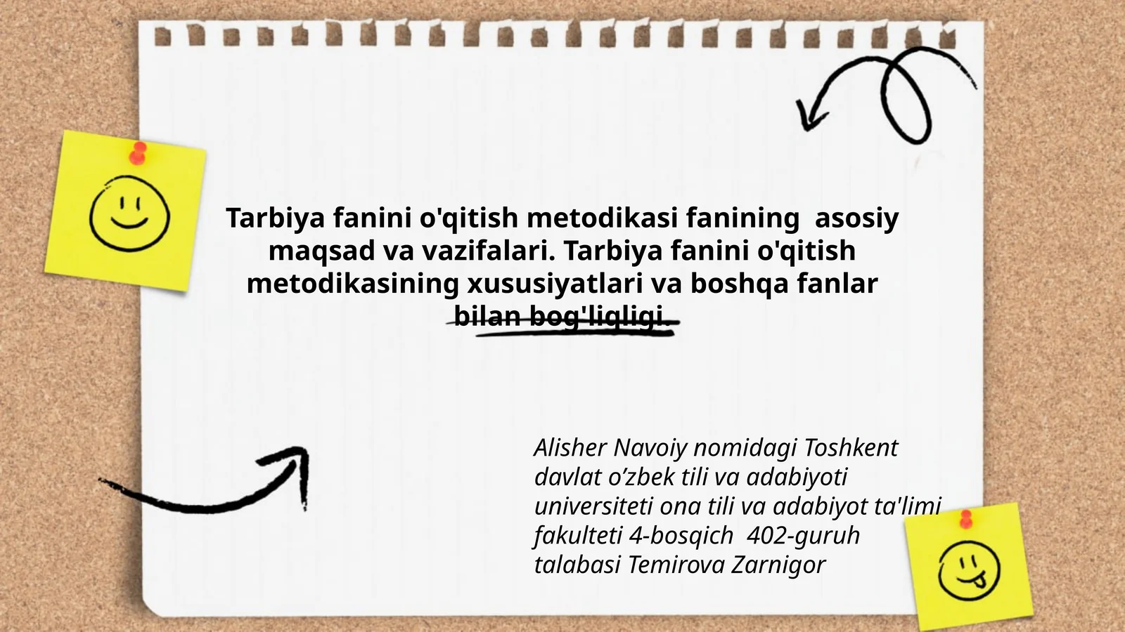 Tarbiya fanini o'qitish metodikasi fanining asosiy maqsad va vazifalari. Tarbiya fanini o'qitish metodikasining xususiyatlari va boshqa fanlar bilan bog'liqligi