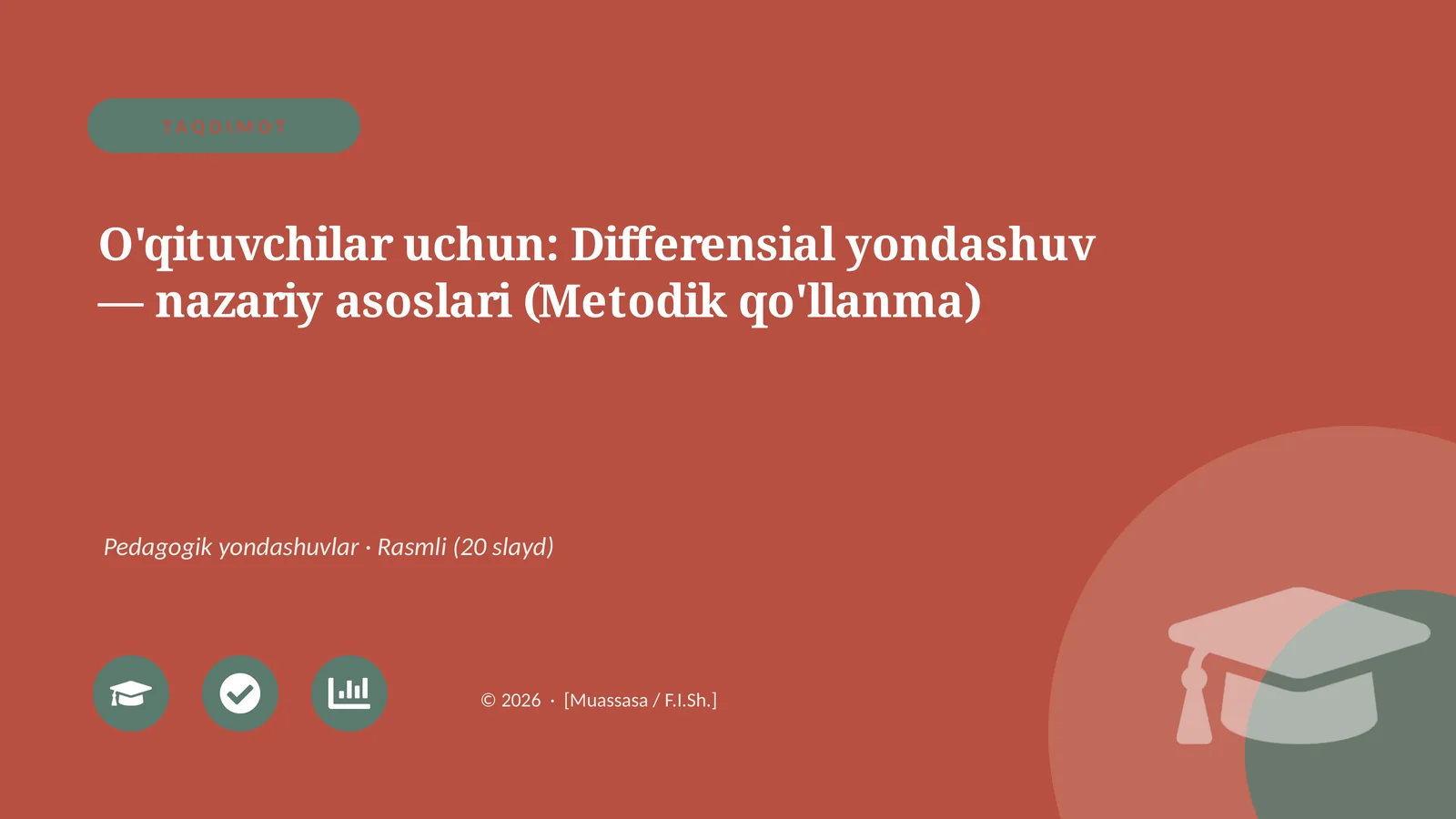 Differensial yondashuv — nazariy asoslari (Metodik qo'llanma)