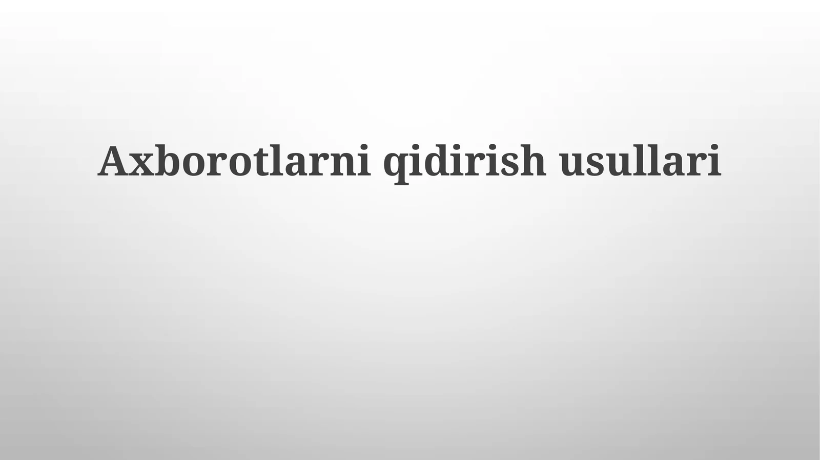 Boolean qidiruv usullari