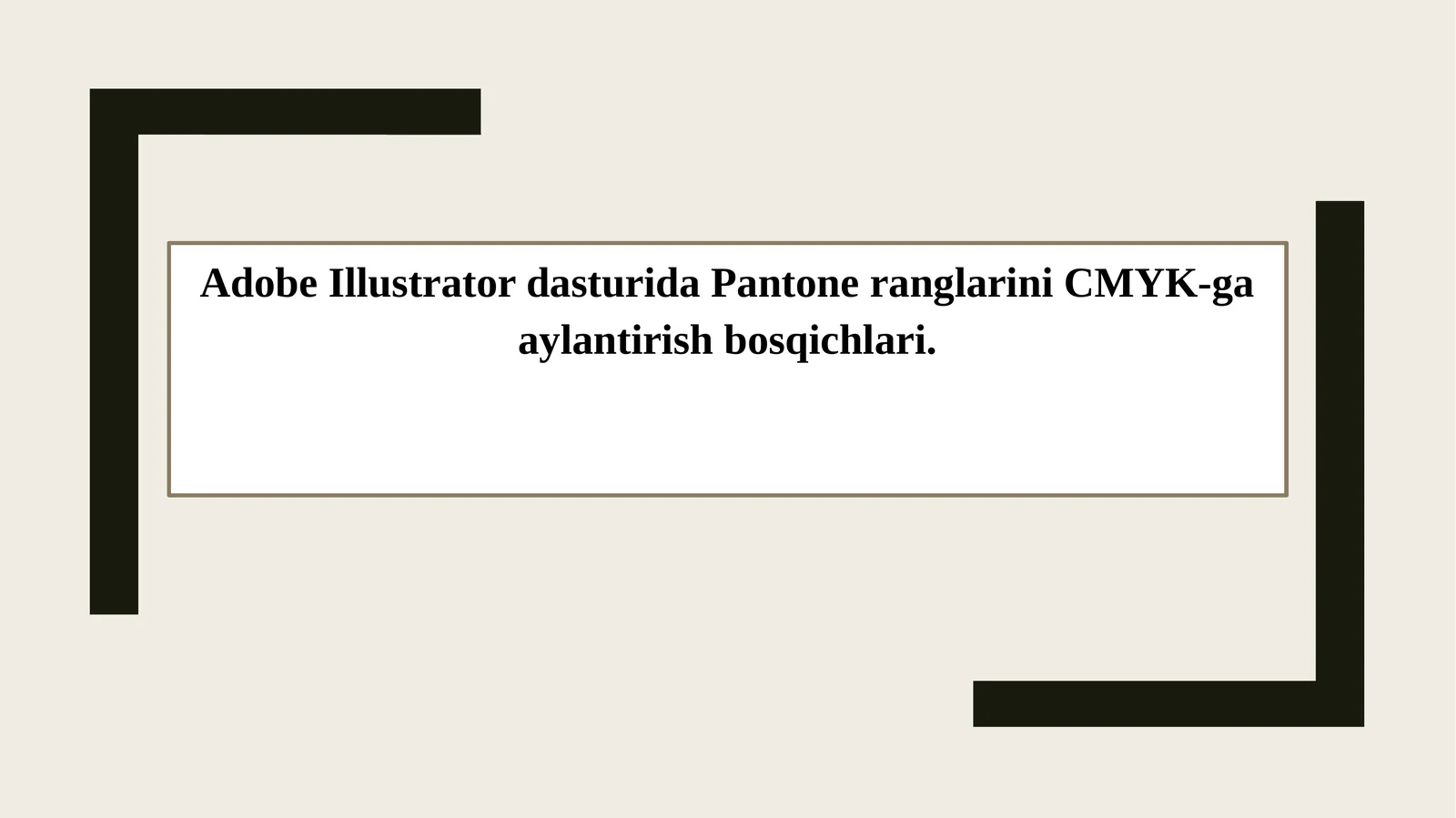Adobe Illustrator dasturida Pantone ranglarini CMYK-ga aylantirish bosqichlari