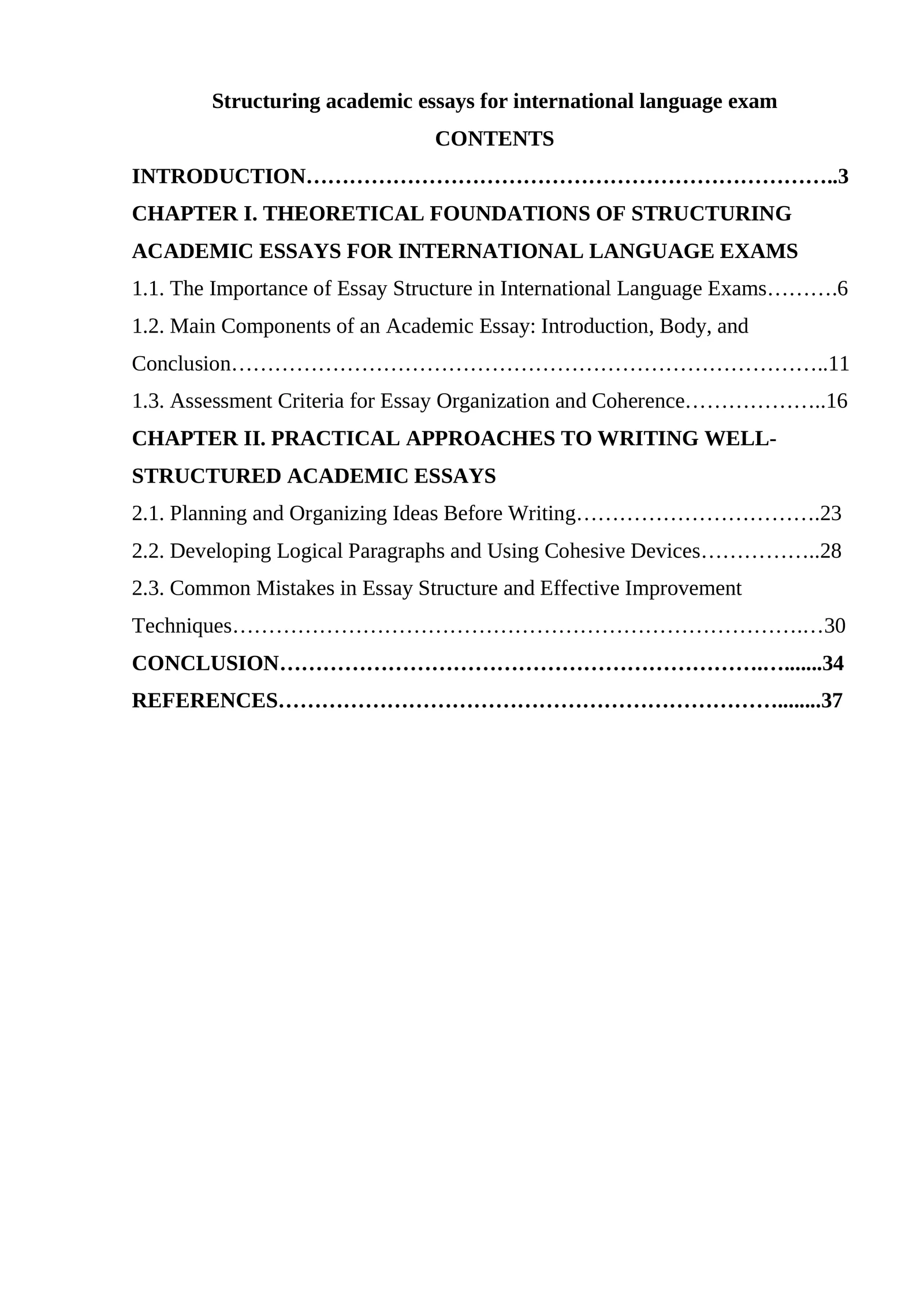 Structuring academic essays for international language exam