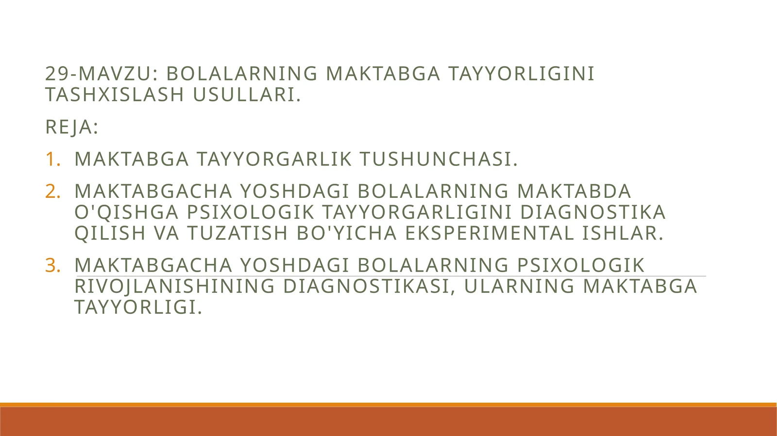 Bolalarning maktabga tayyorligini tashxislash usullari