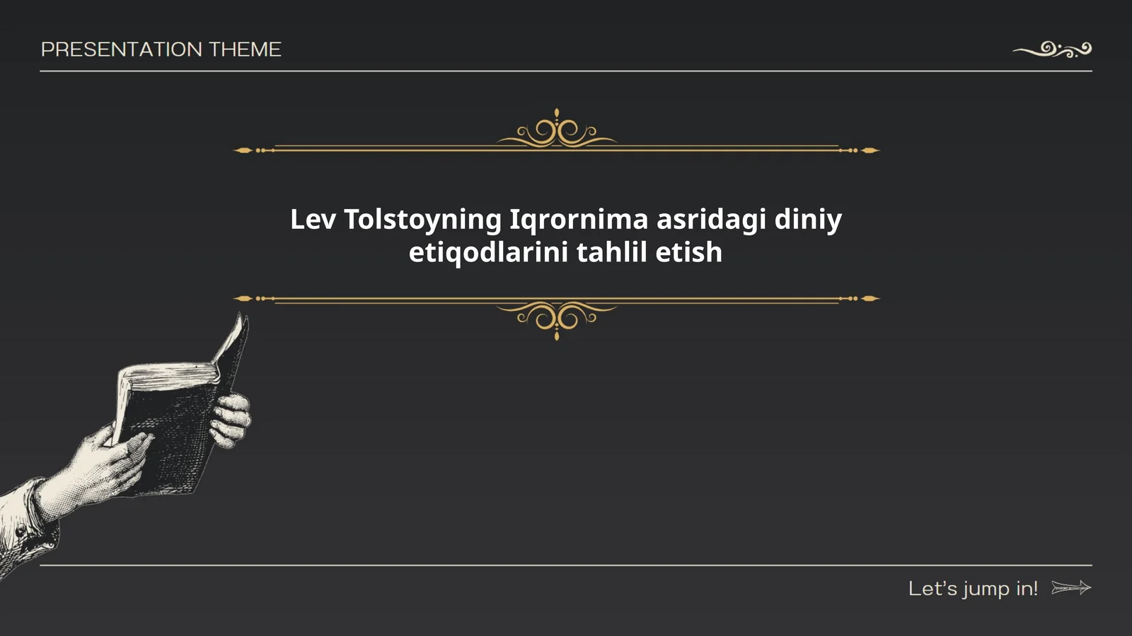 Lev Tolstoyning Iqrornima asridagi diniy etiqodlarini tahlil etish