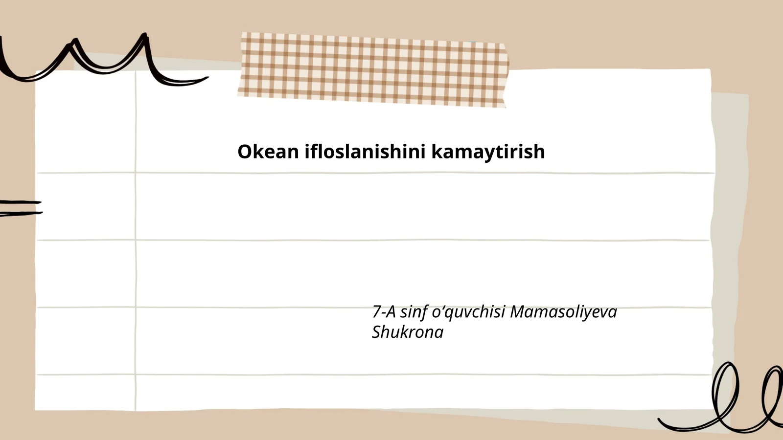 Okean ifloslanishini kamaytirish