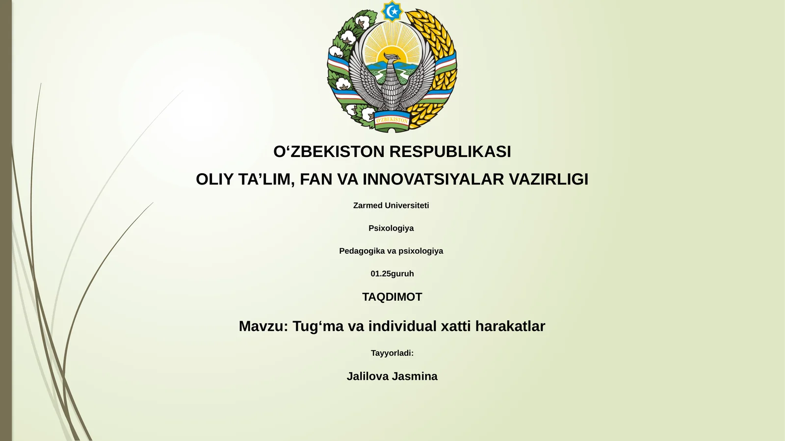 Tug‘ma va individual xatti harakatlar