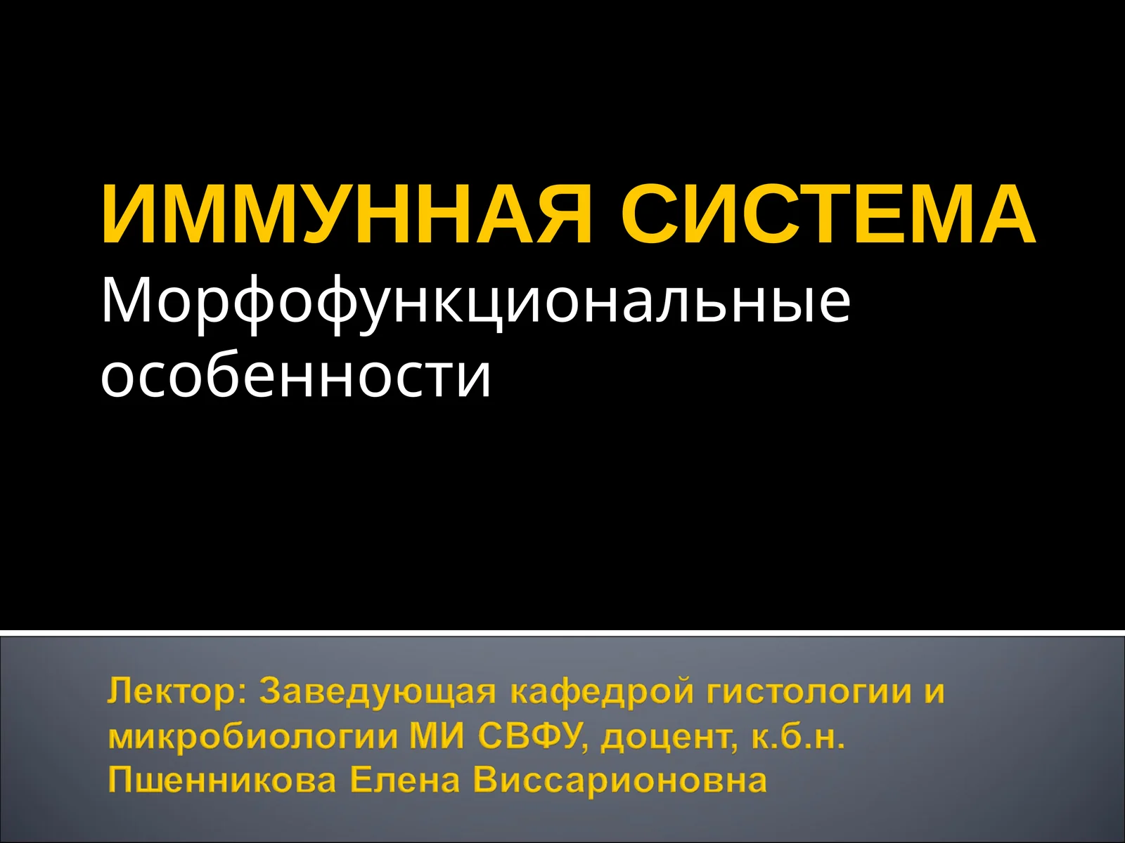 ИММУННАЯ СИСТЕМАМорфофункциональные особенности