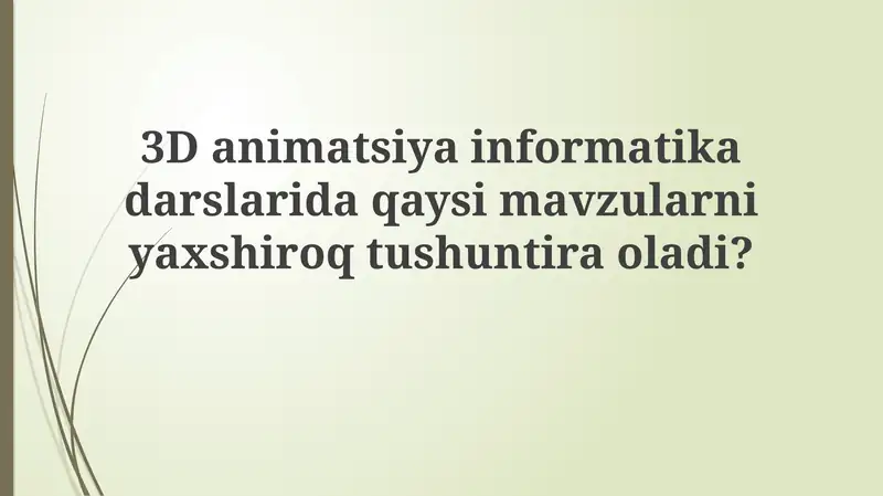 3D animatsiya infromatikasi