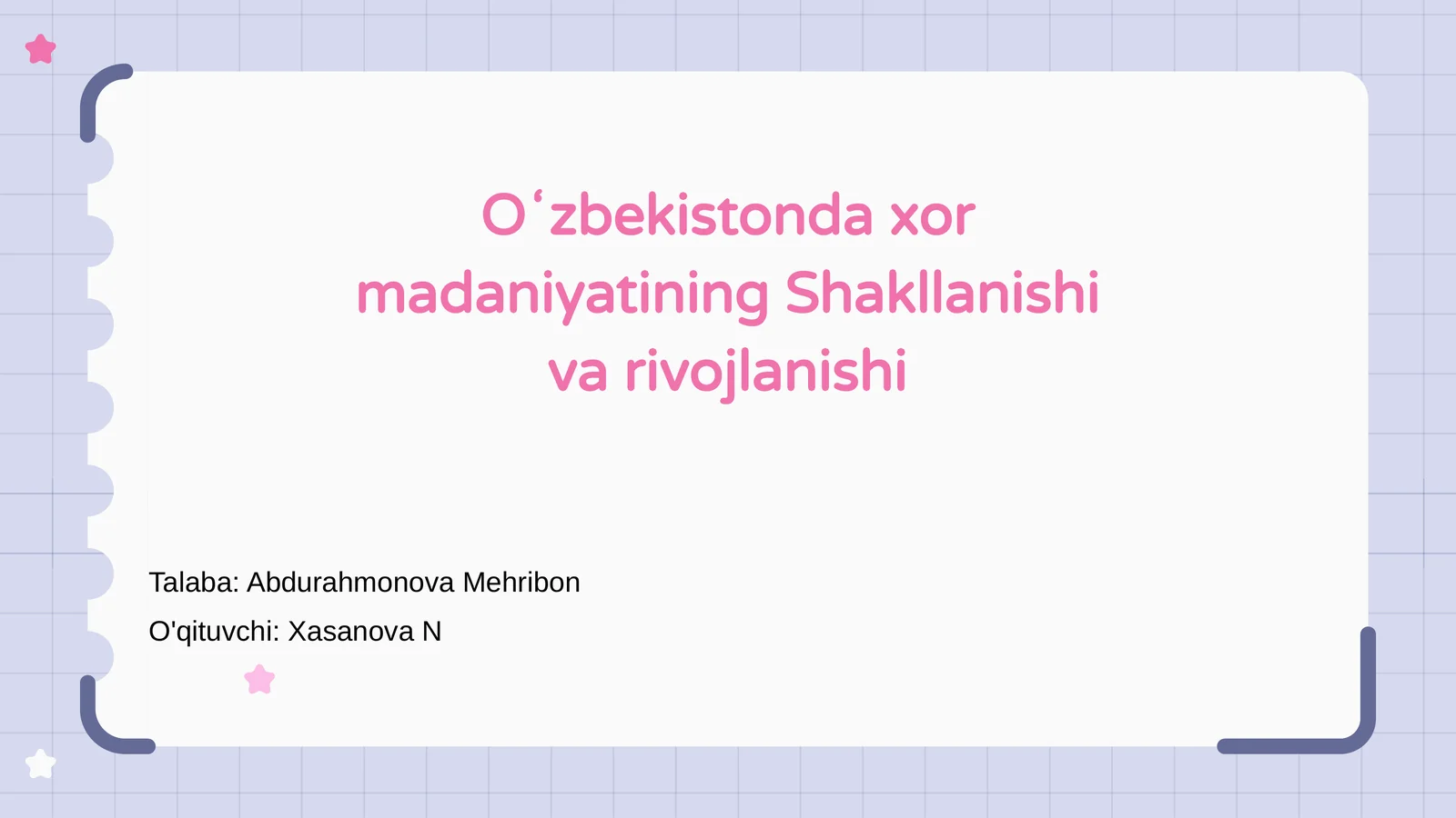 Oʻzbekistonda xor madaniyatining Shakllanishi va rivojlanishi