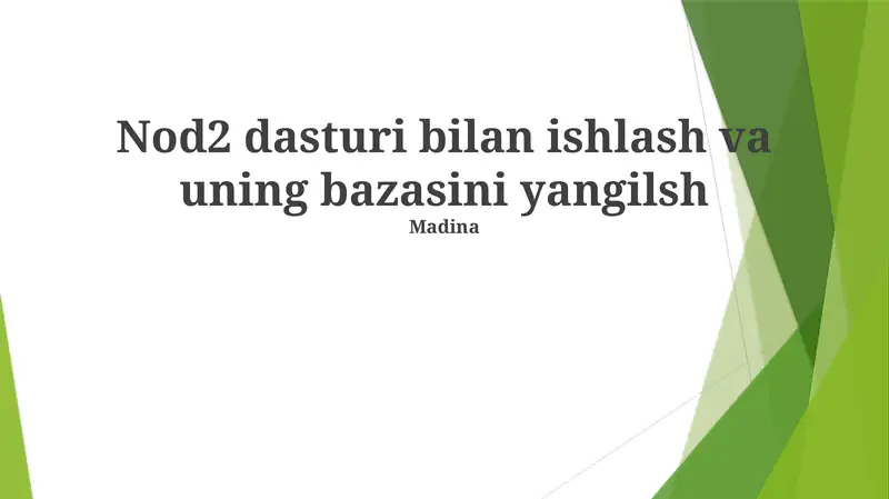 NOD2 Ma'lumotlar Bazasi Boshqarishning Eng Yaxshi Amaliyotlari