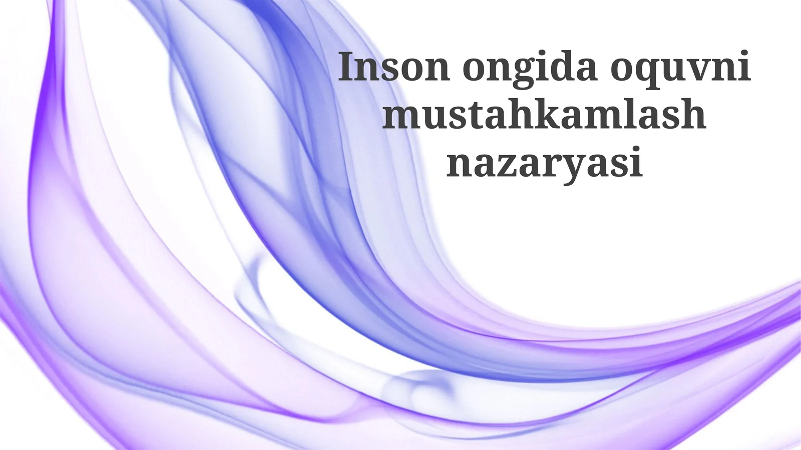 Inson ongida o'quvni mustahkamlash nazariyasi