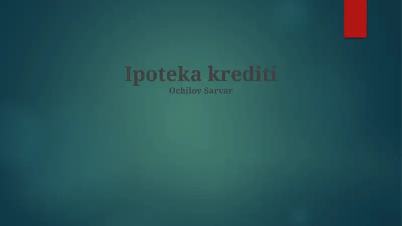 Ipoteka krediti