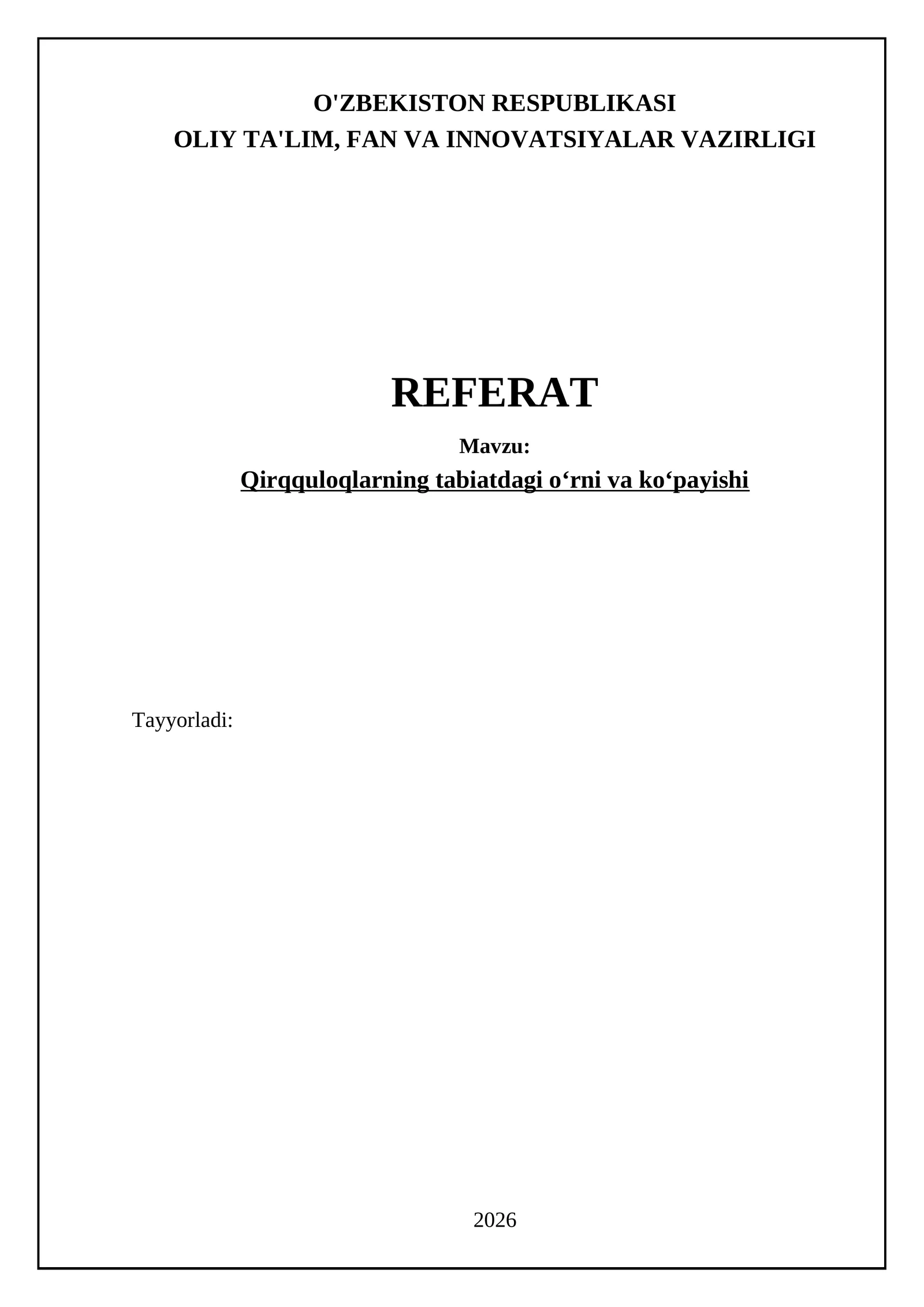 Qirqquloqlarning ekologik ahamiyati
