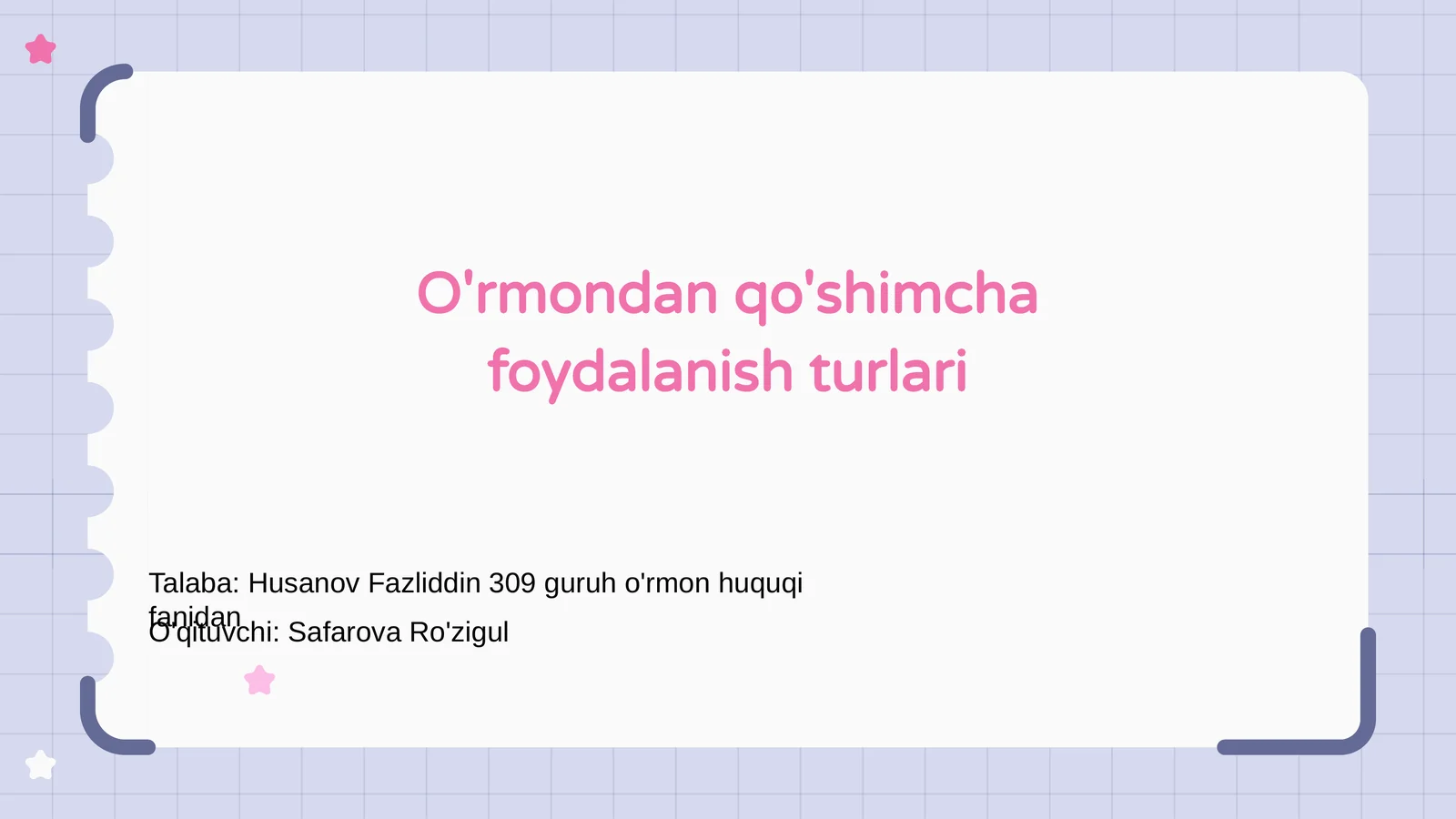 O'rmonlardan foydalanish asoslari