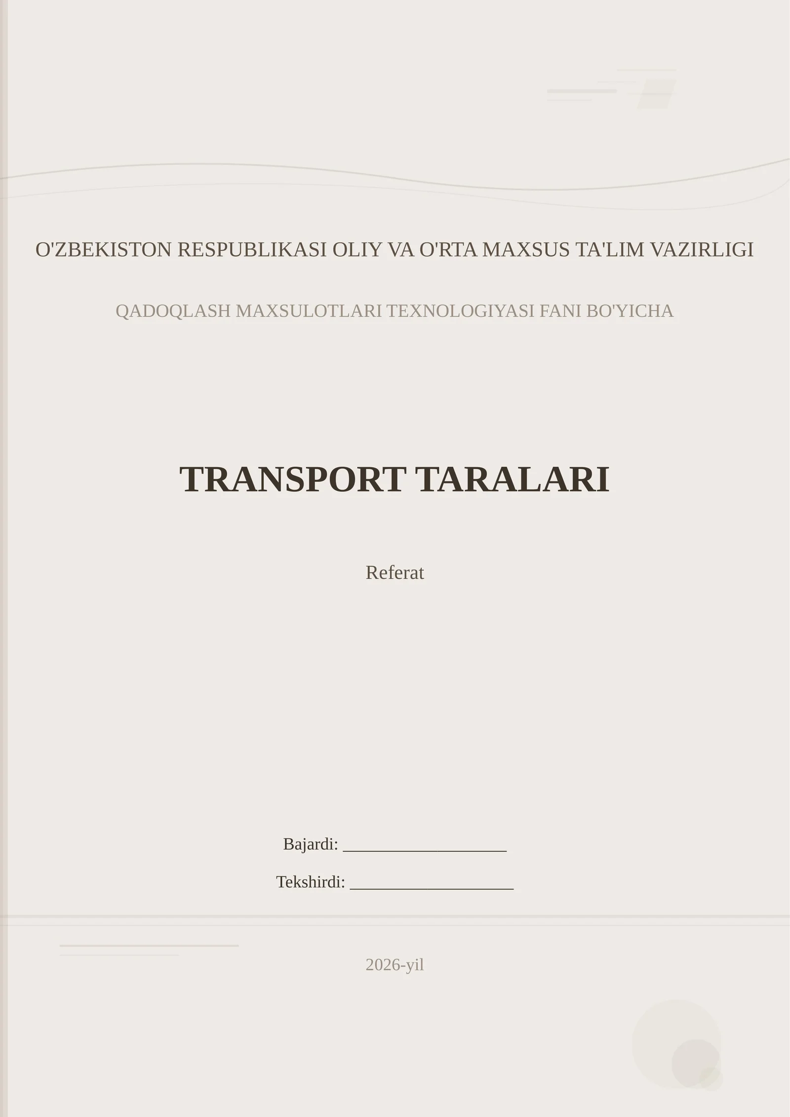 TRANSPORT TARALARI
