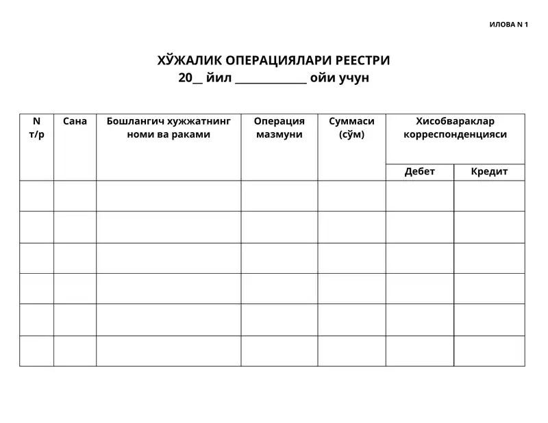 Buxgalteriya fanidan blankalar.