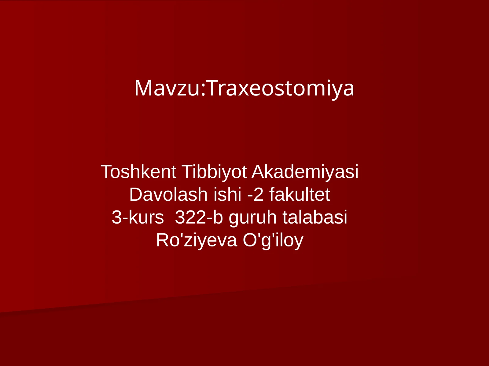Traxeostomiya