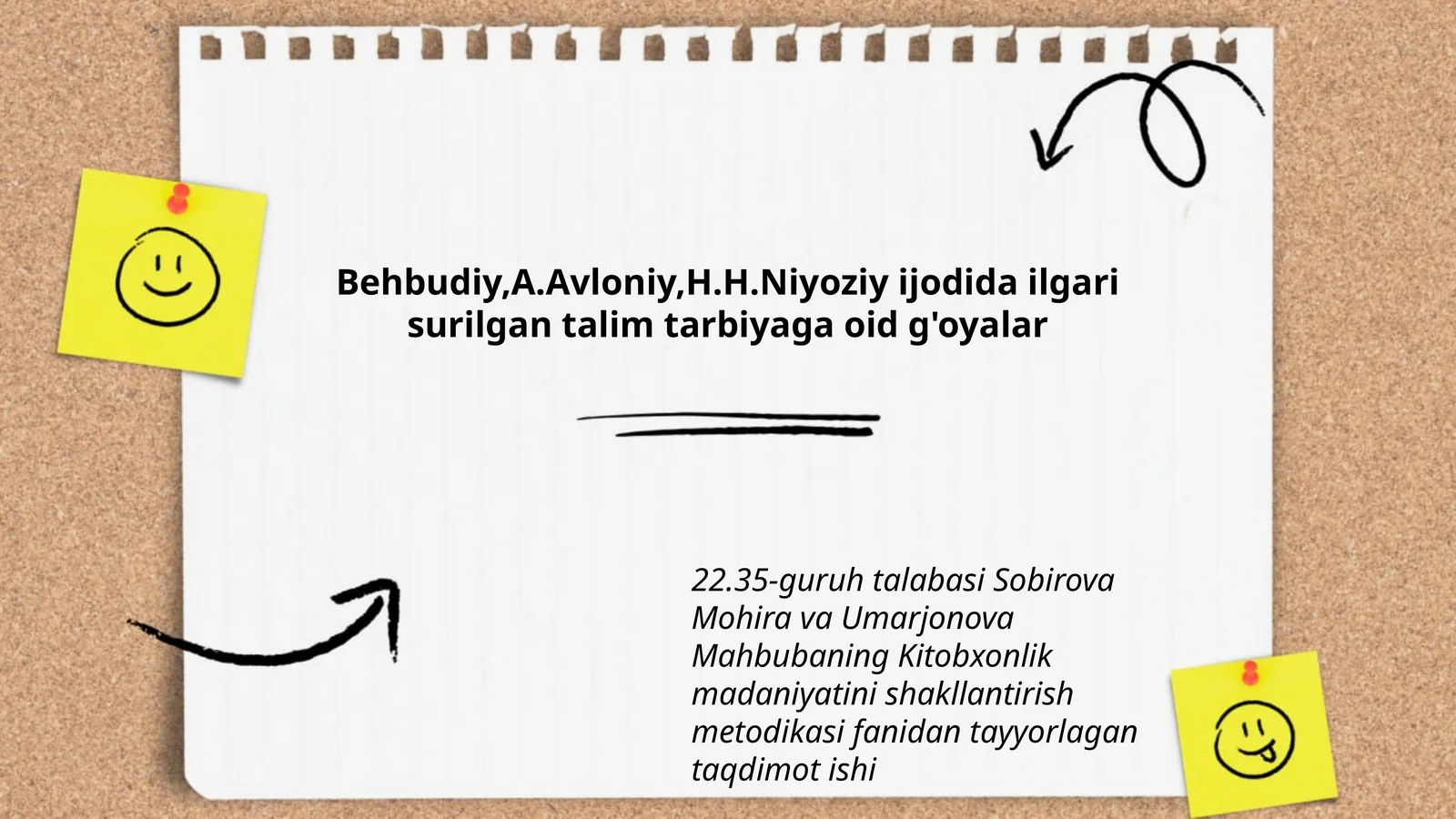Behbudiy,A.Avloniy,H.H.Niyoziy ijodida ilgari surilgan talim tarbiyaga oid g'oyalar