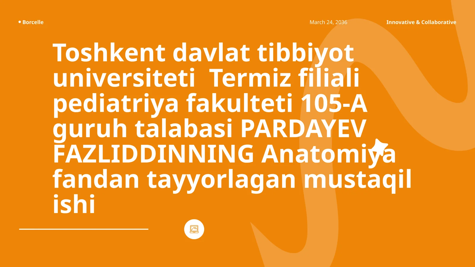 Anatomiya fandan tayyorlagan mustaqil ishi