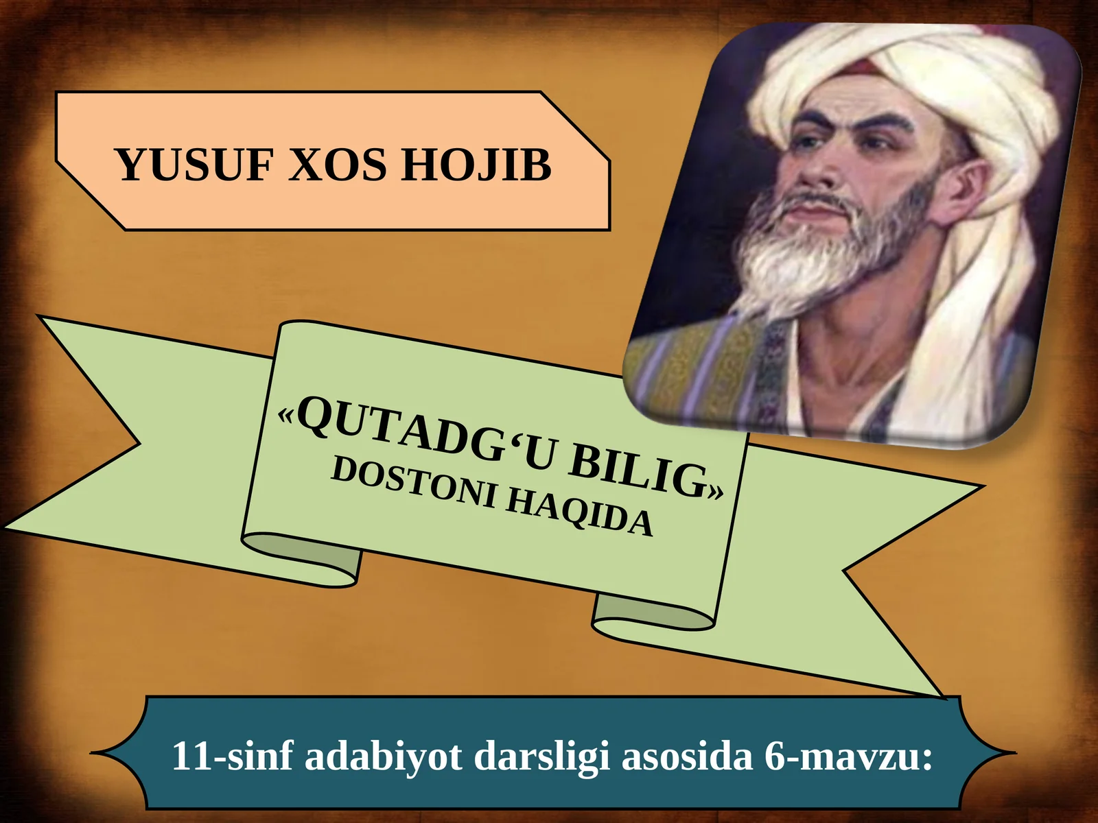11-sinf Yusuf Xos Hojib - Qutadg'u bilig