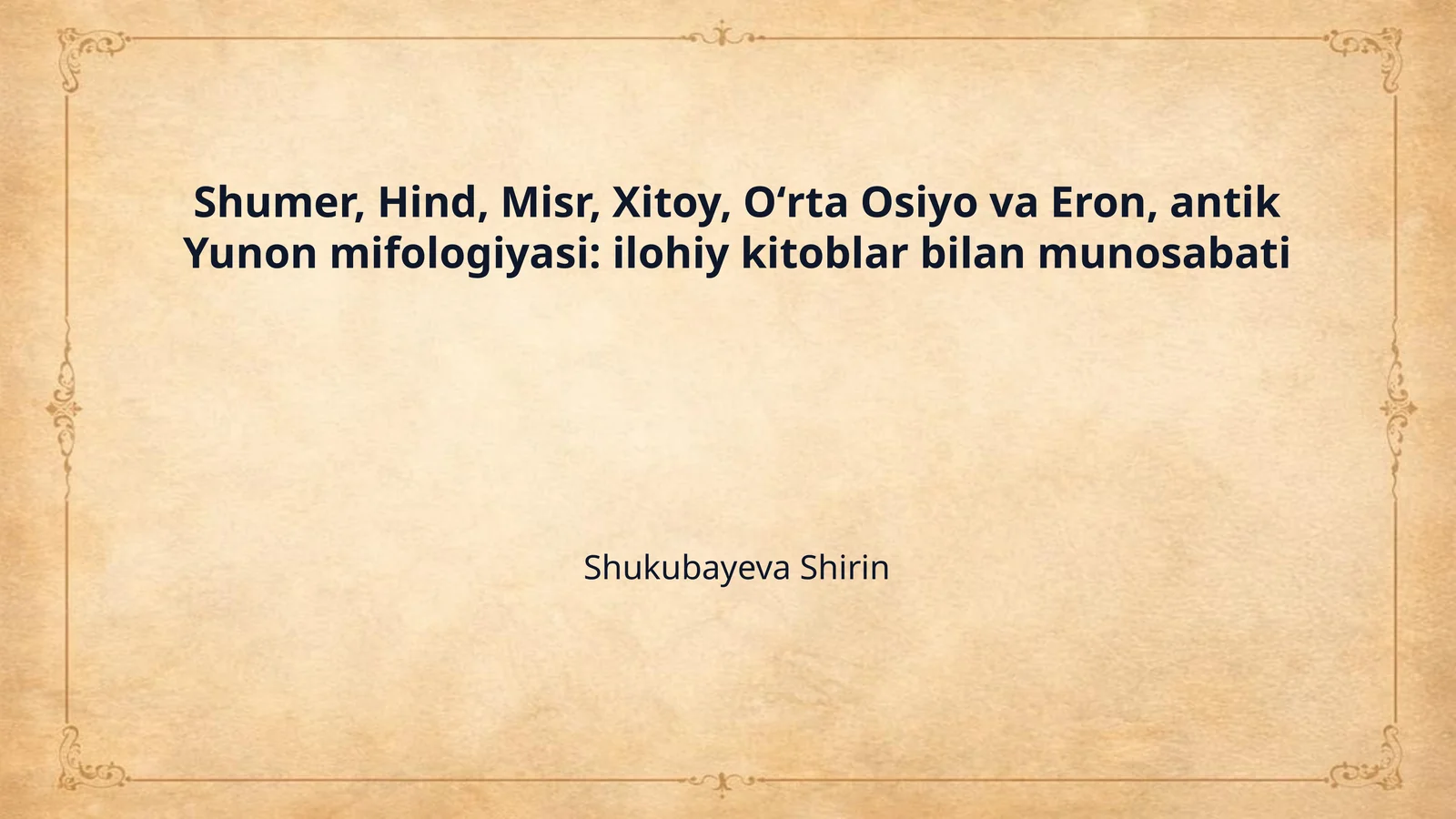 Shumer, Hind, Misr, Xitoy, Oʻrta Osiyo va Eron, antik Yunon mifologiyasi: ilohiy kitoblar bilan munosabati