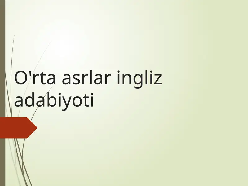 O'rta asrlar ingliz adabiyoti