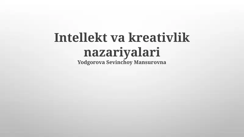Ijodkorlik nazariyalari