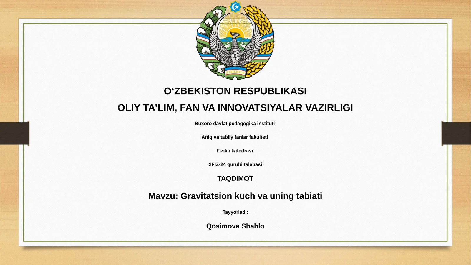 Gravitatsion kuch va uning tabiati