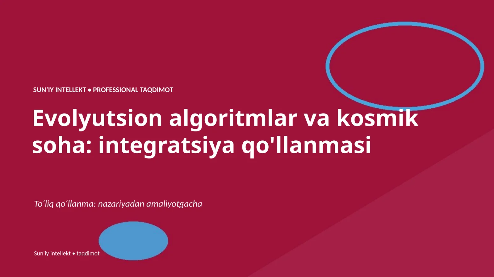 Evolyutsion algoritmlar va kosmik soha: integratsiya qo'llanmasi