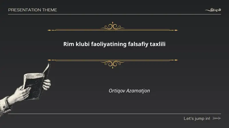 Rim klubi faoliyatining falsafiy taxlili