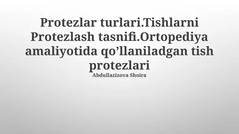 Tish protezlari turlari