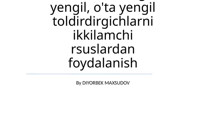 Og'ir to'ldiruvchilar