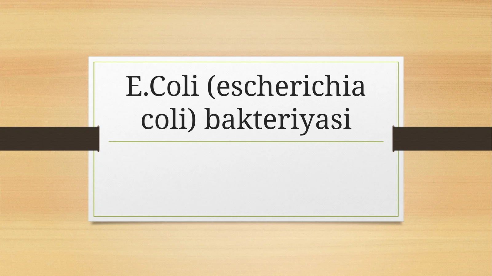 E.Coli(escherichiacoli) bakteriyasi haqida