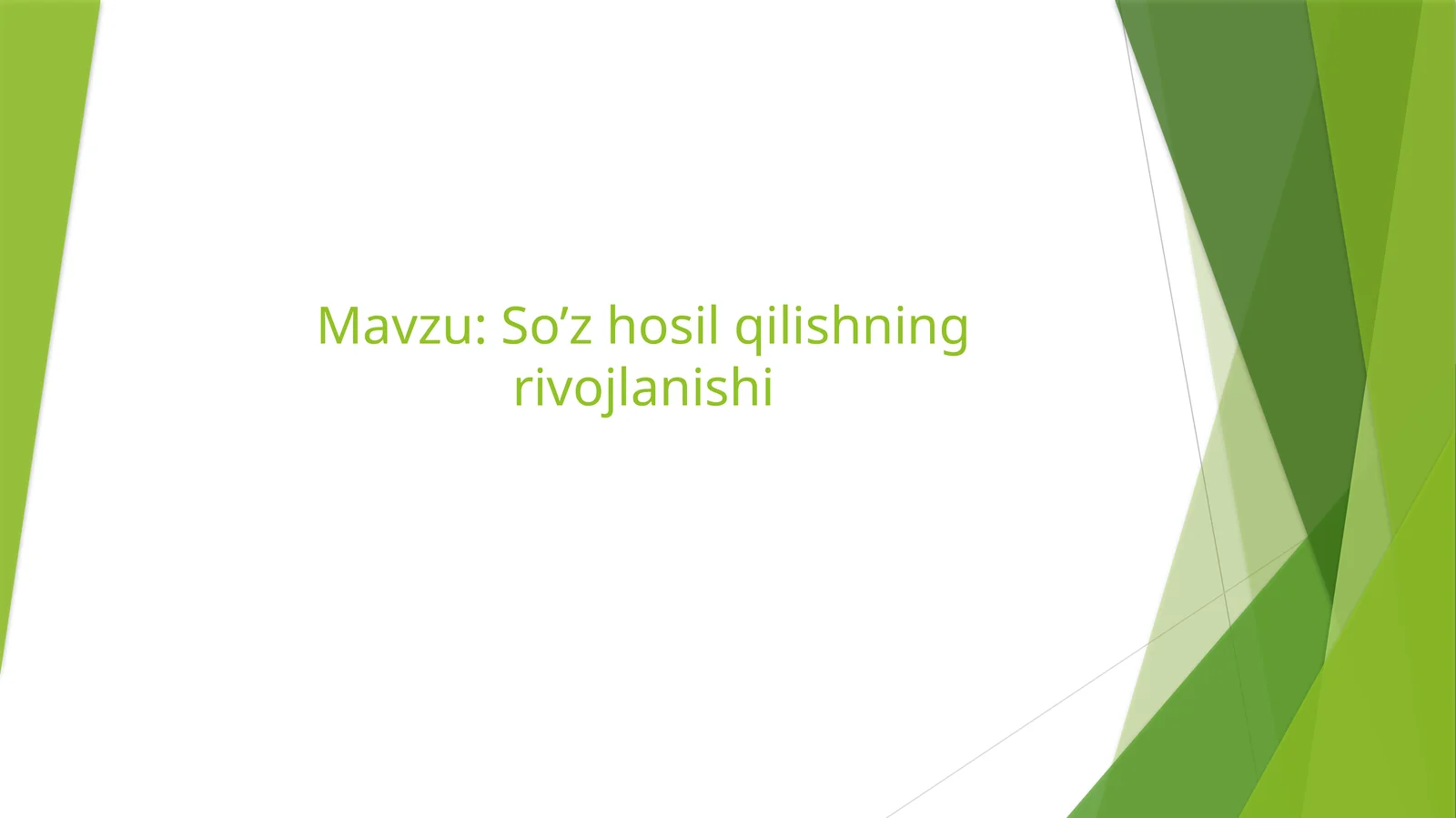 sòz yasalishi