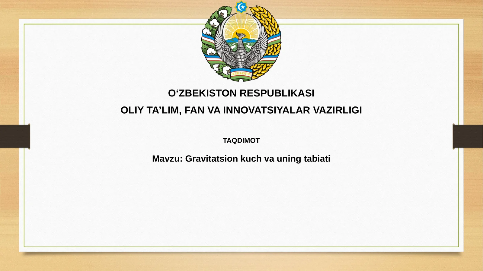 Gravitatsion kuchlarning tabiati