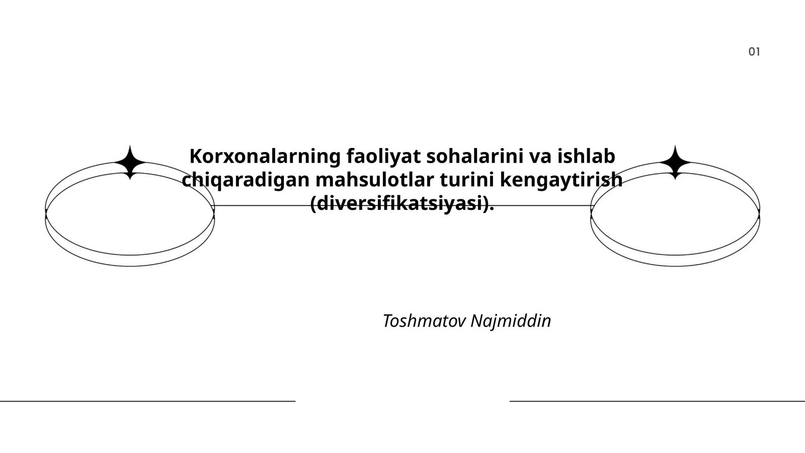 Korxonalarning faoliyat sohalarini va ishlab chiqaradigan mahsulotlar turini kengaytirish (diversifikatsiyasi)