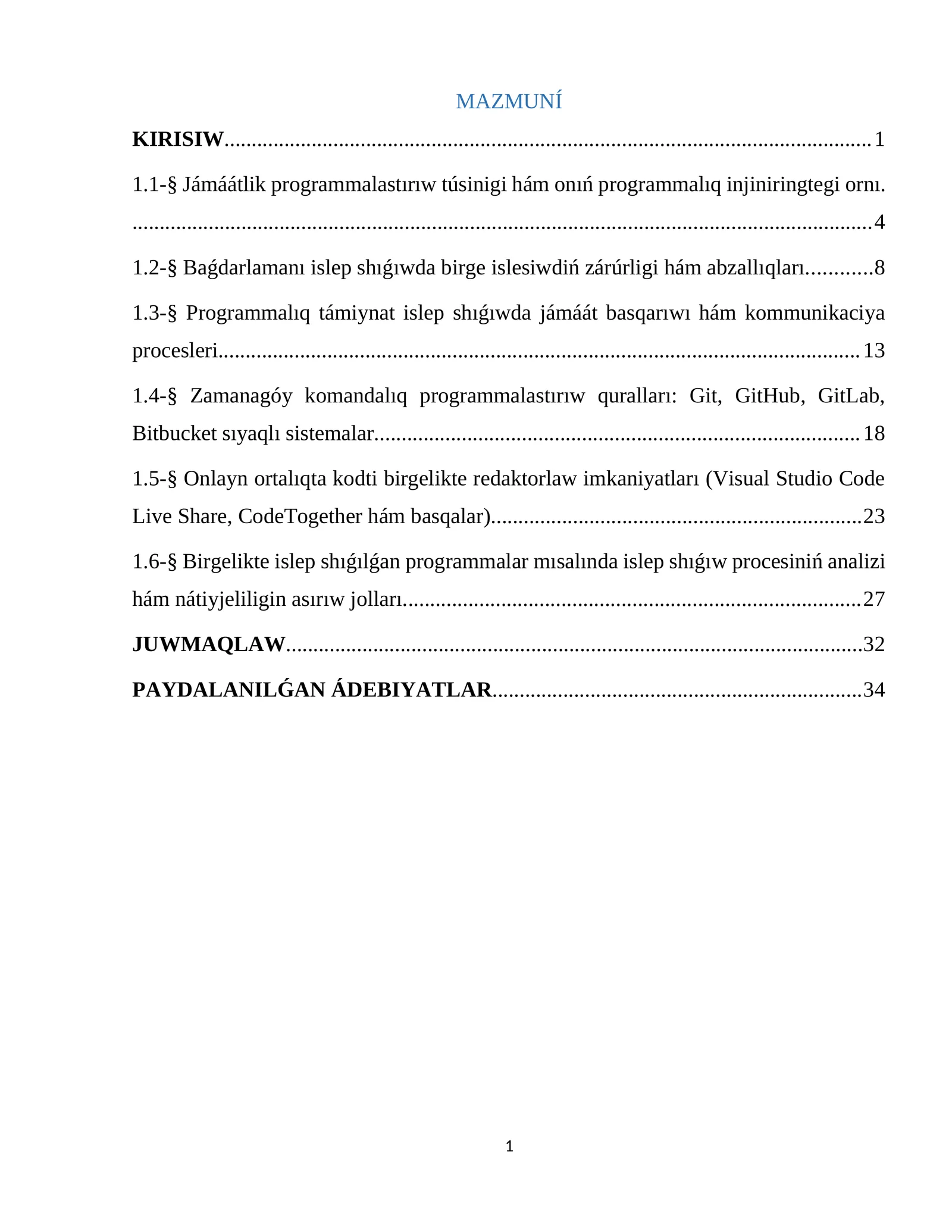 Jámáátlik programmalastırıw
