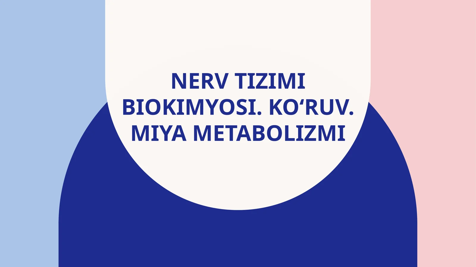 Nerv tizimibiokimyosi. Ko‘ruv. Miya metabolizmi