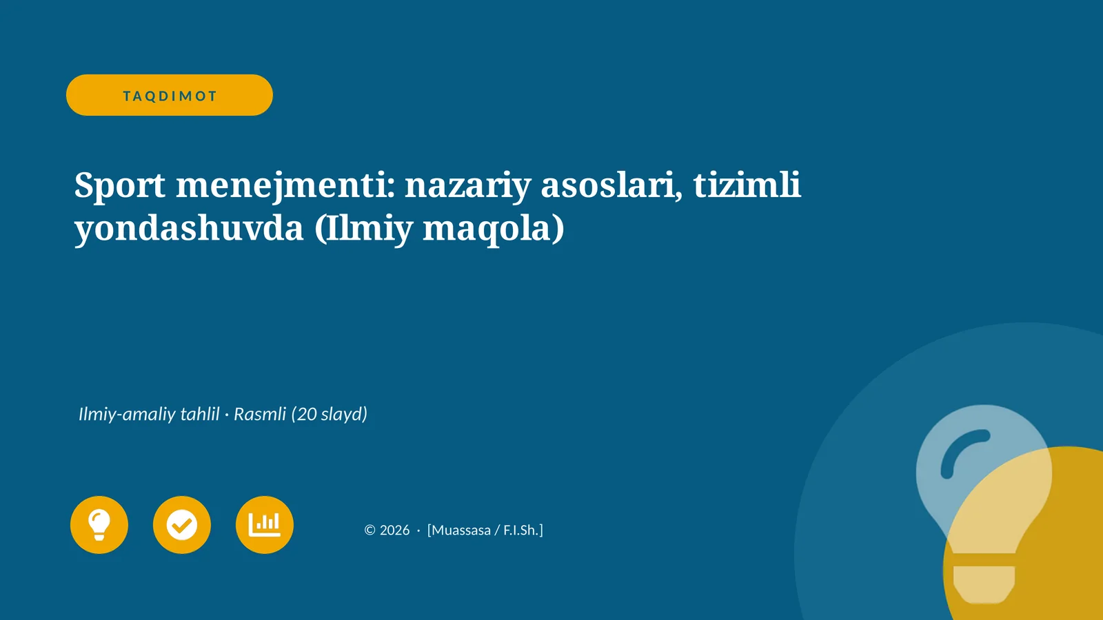 Sport menejmenti: nazariy asoslari, tizimli yondashuvda (Ilmiy maqola)