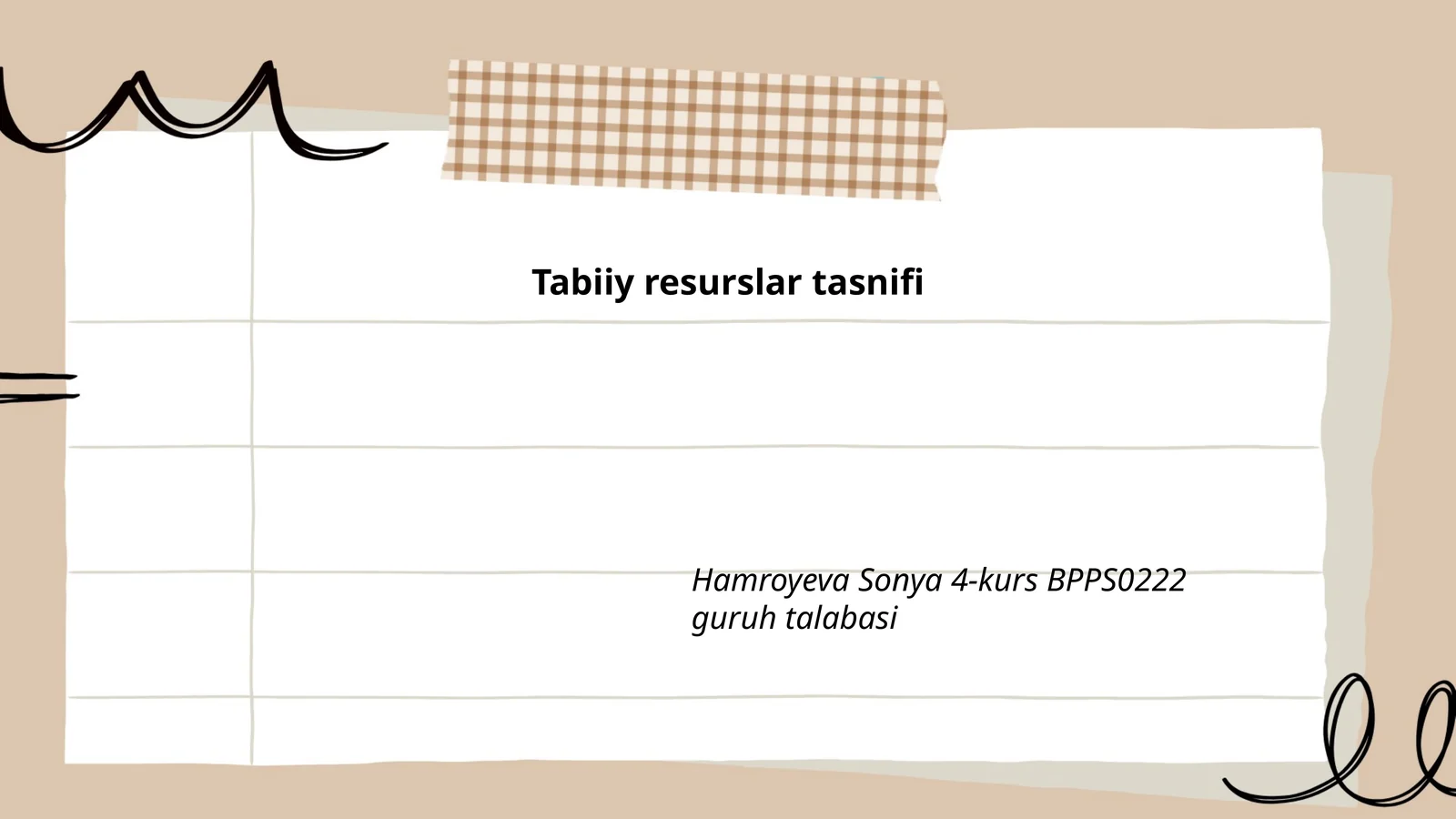 Tabiiy resurslar tasnifi
