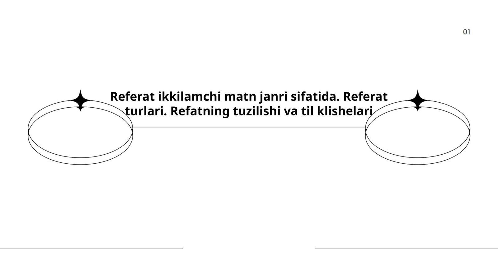 Referat ikkilamchi matn janri sifatida. Referat turlari. Refatning tuzilishi va til klishelari