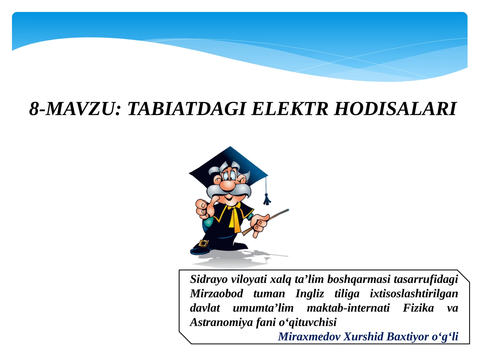 TABIATDAGI ELEKTR HODISALARI