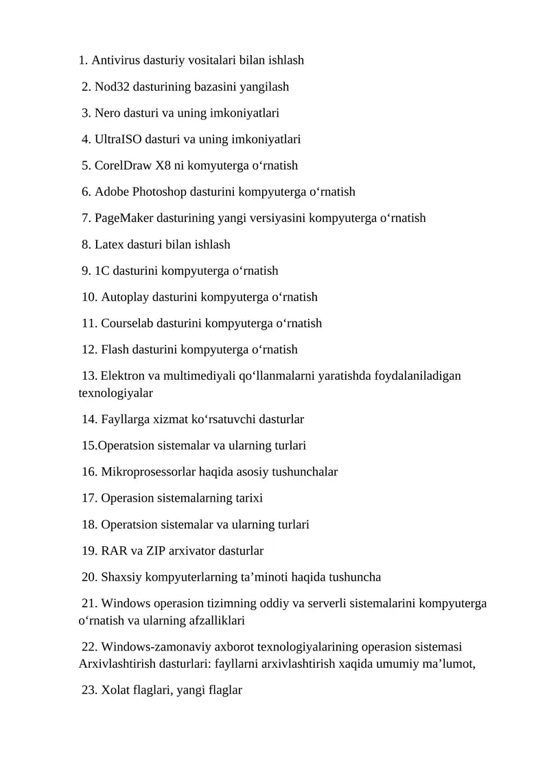 Antivirus dasturiy vositalari bilan ishlash