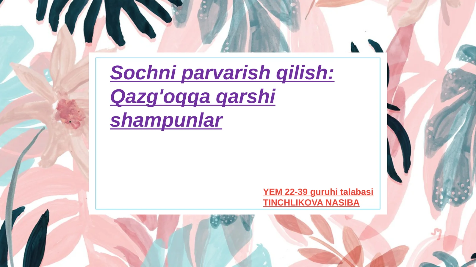 Qazg'oqqa qarshi shampunlar